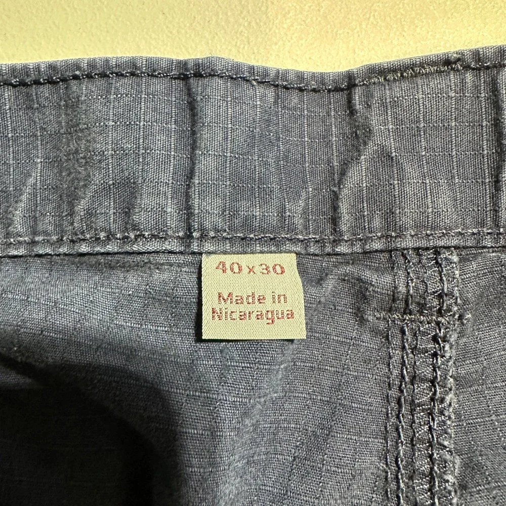 Carhartt Force Men's Navy Blue Ripstop Cargo Work Pants 40x30 Straight‎ Leg